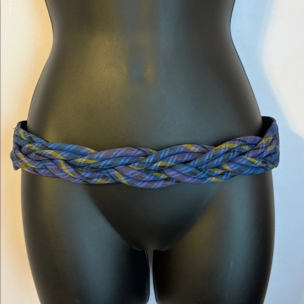 Made In India Silk Plaid Braided Belt OS